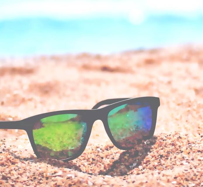 Sunglasses on a beach